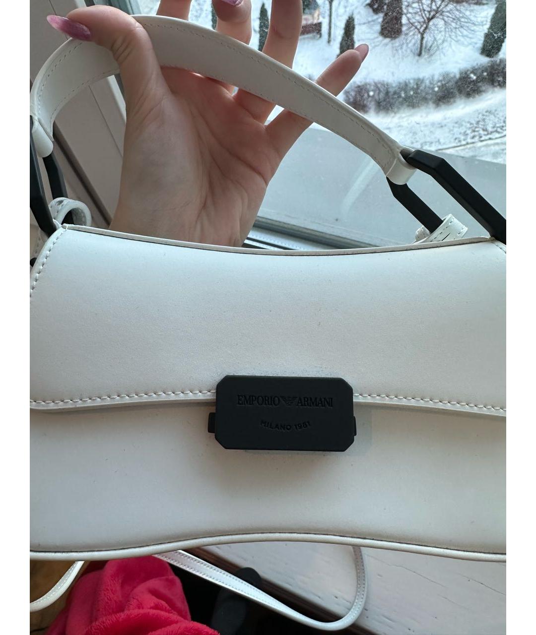 EMPORIO ARMANI Белая сумка через плечо из искусственной кожи, фото 5