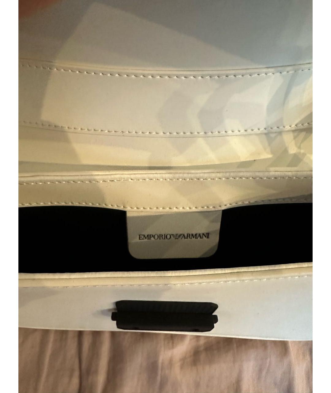 EMPORIO ARMANI Белая сумка через плечо из искусственной кожи, фото 6