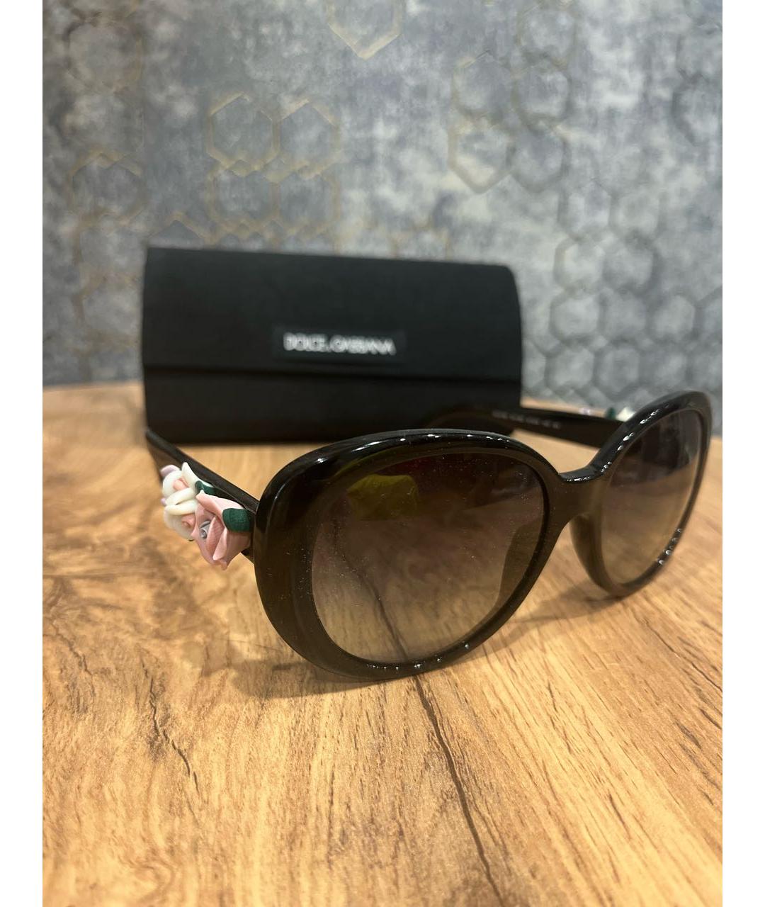 DOLCE&GABBANA Черные пластиковые солнцезащитные очки, фото 2