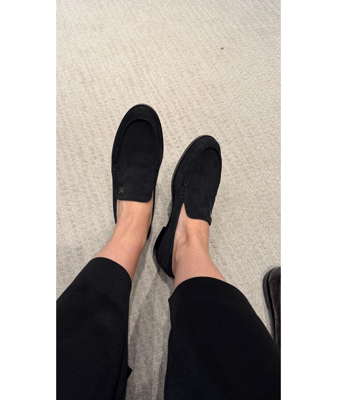 CHANEL Черные замшевые лоферы, фото 3