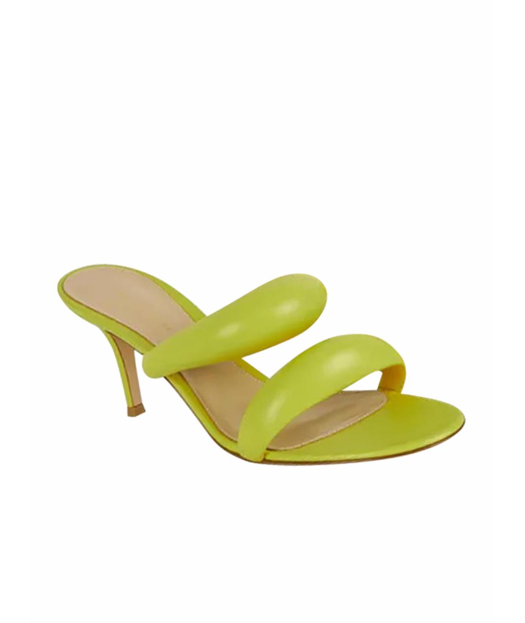 GIANVITO ROSSI Зеленые босоножки из лакированной кожи, фото 1