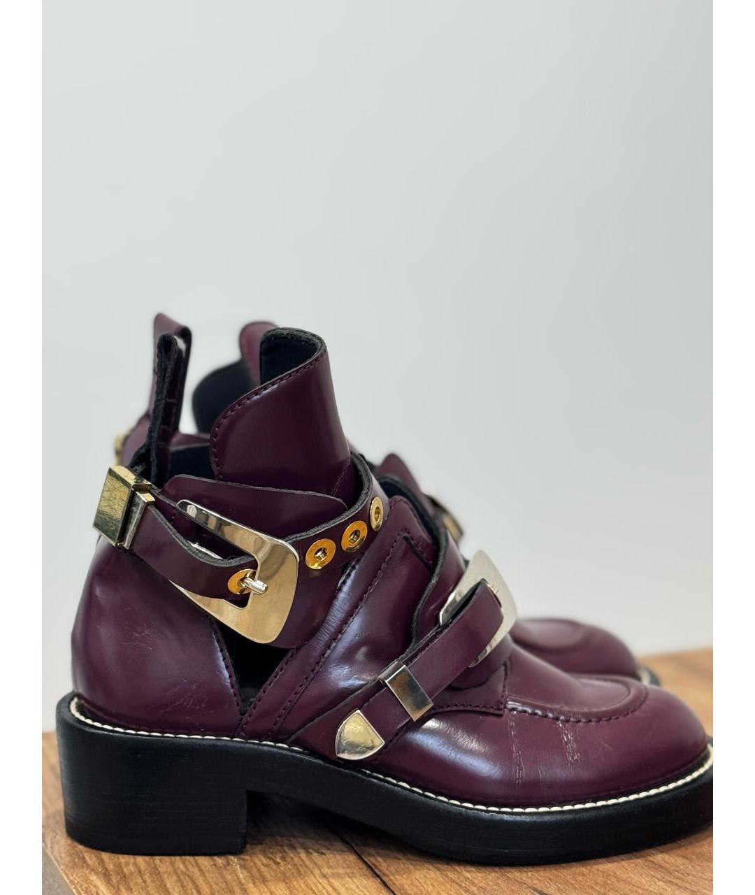 BALENCIAGA Фиолетовые кожаные ботинки, фото 5