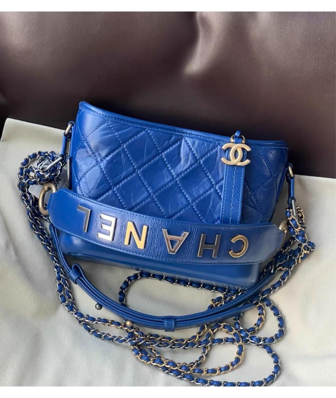 CHANEL Синяя кожаная сумка через плечо, фото 2