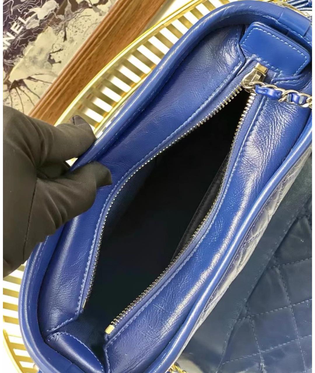 CHANEL Синяя кожаная сумка через плечо, фото 4