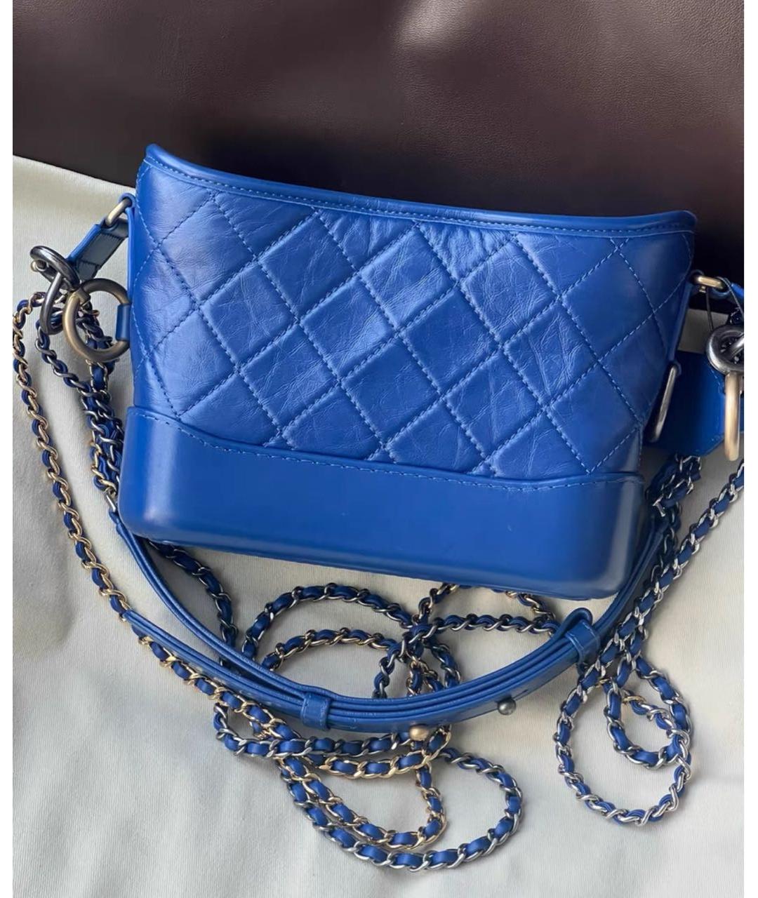 CHANEL Синяя кожаная сумка через плечо, фото 3