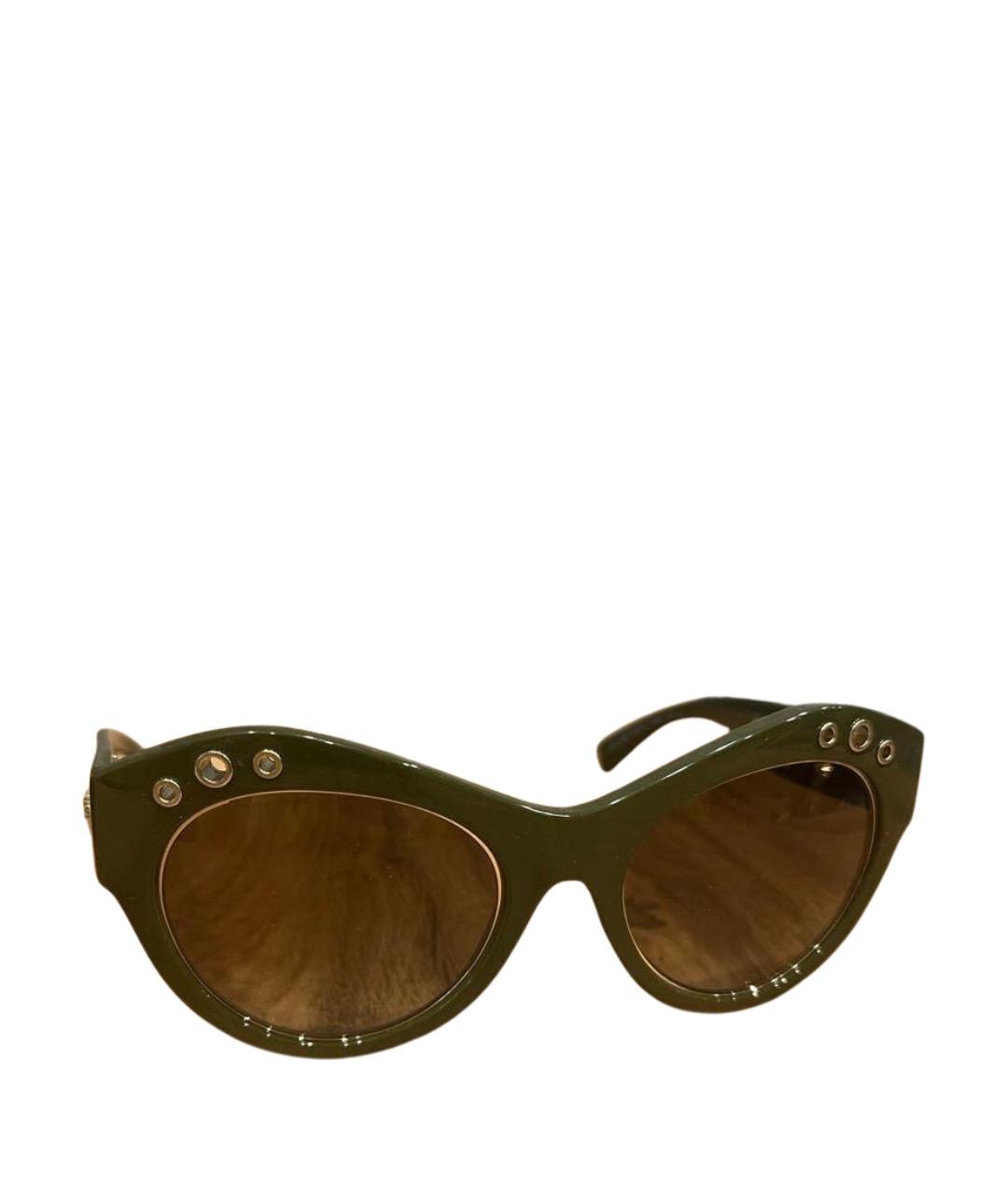VERSACE Хаки пластиковые солнцезащитные очки, фото 1