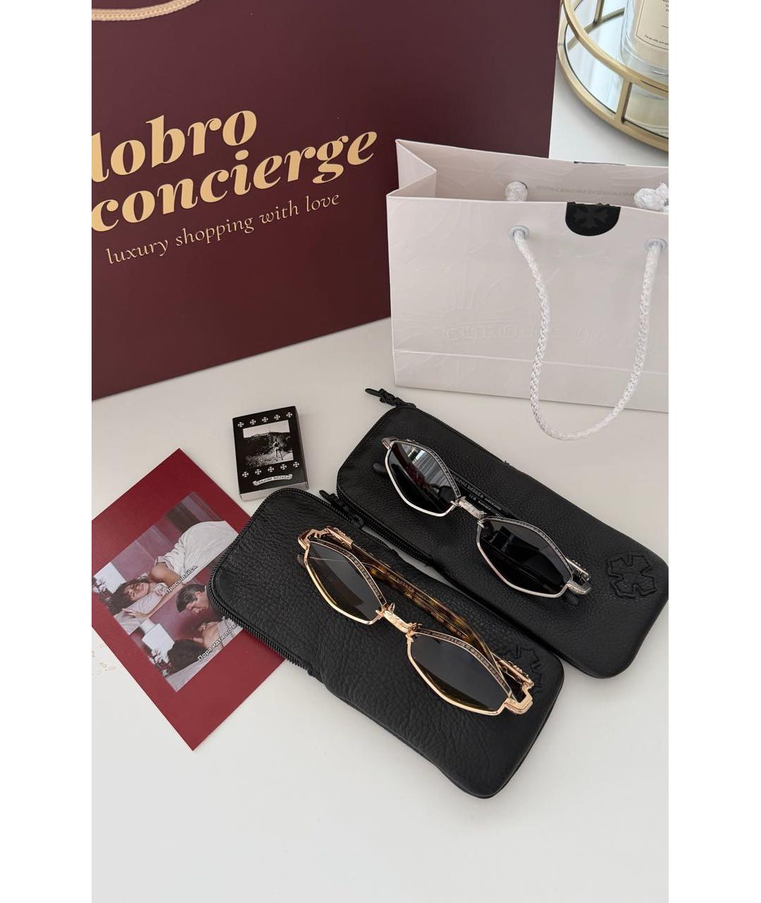 CHROME HEARTS Коричневые металлические солнцезащитные очки, фото 3