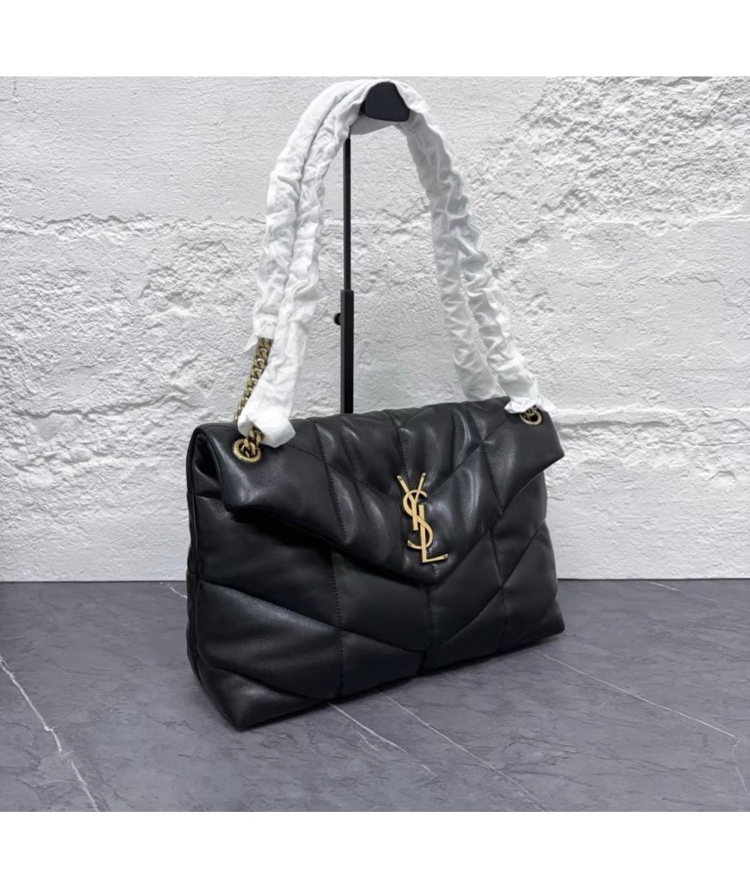 SAINT LAURENT Черная кожаная сумка через плечо, фото 3