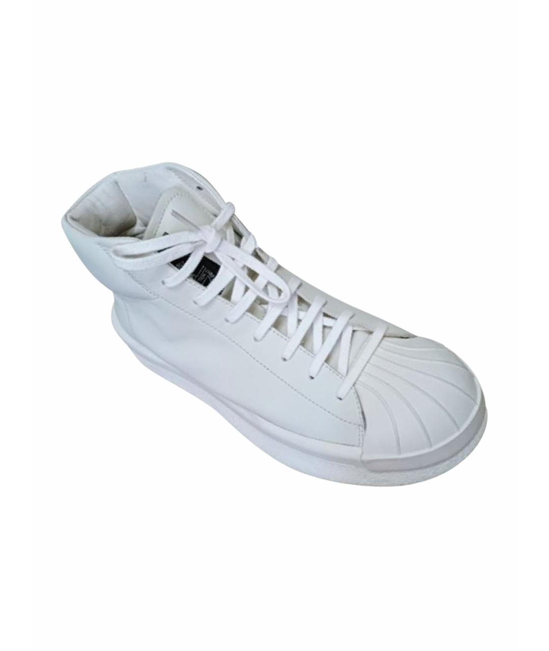 RICK OWENS Белые кожаные высокие кроссовки / кеды, фото 1