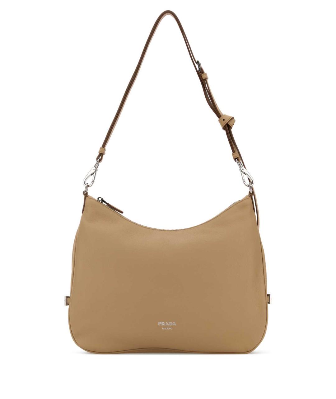 PRADA Бежевая кожаная сумка с короткими ручками, фото 1