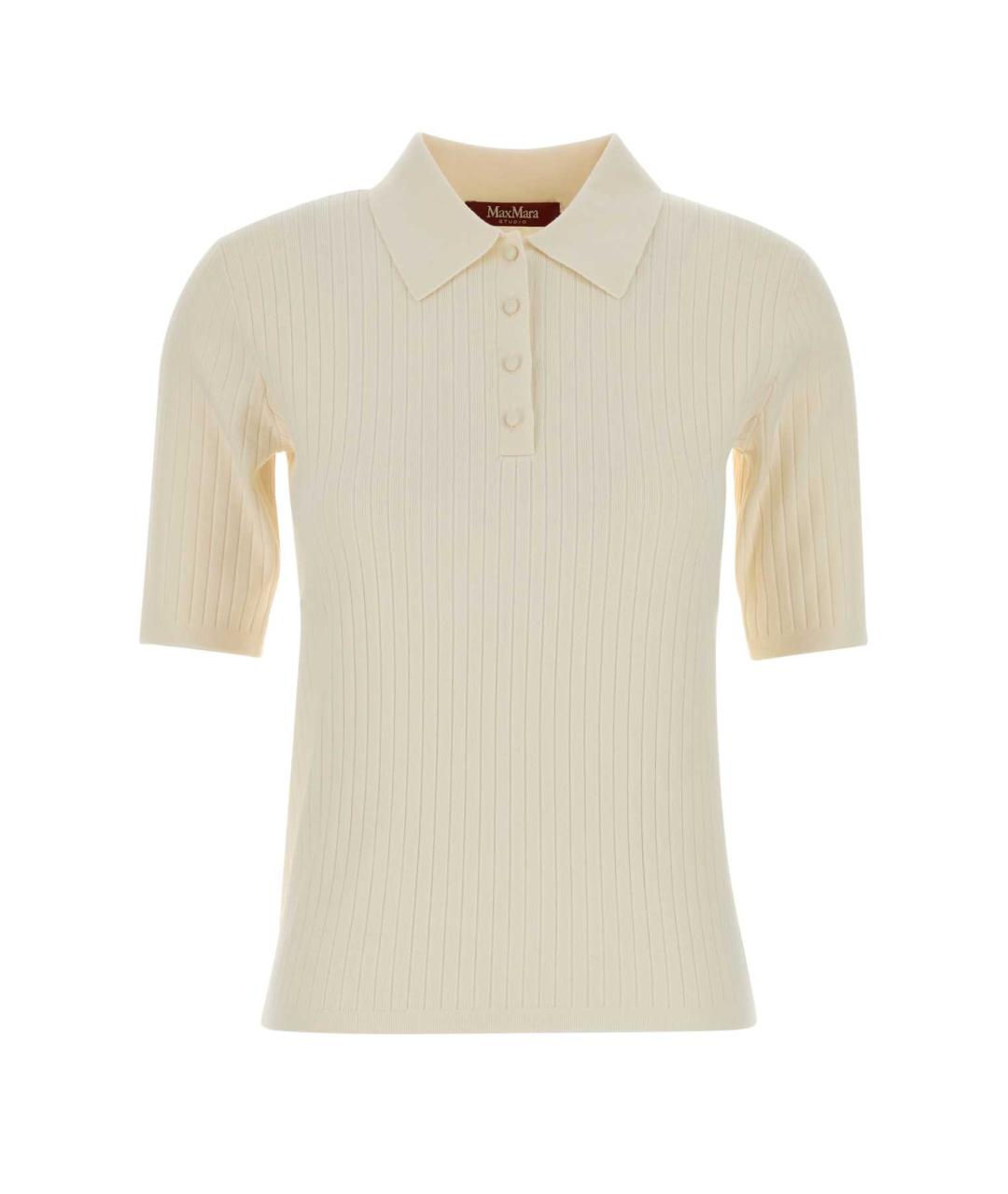 MAX MARA STUDIO Бежевая вискозная футболка, фото 1