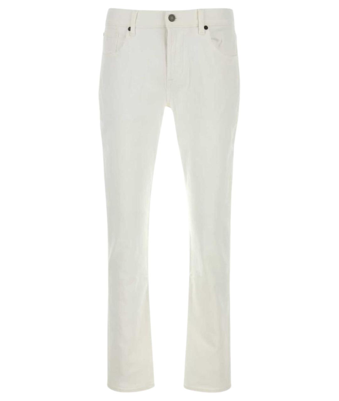 7 FOR ALL MANKIND Белые хлопковые джинсы скинни, фото 1