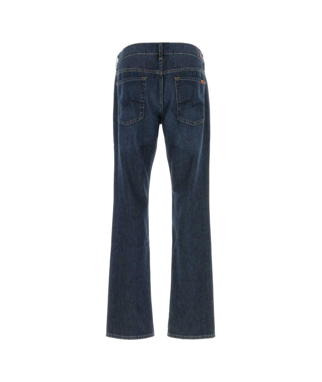 7 FOR ALL MANKIND Синие хлопковые прямые джинсы, фото 2