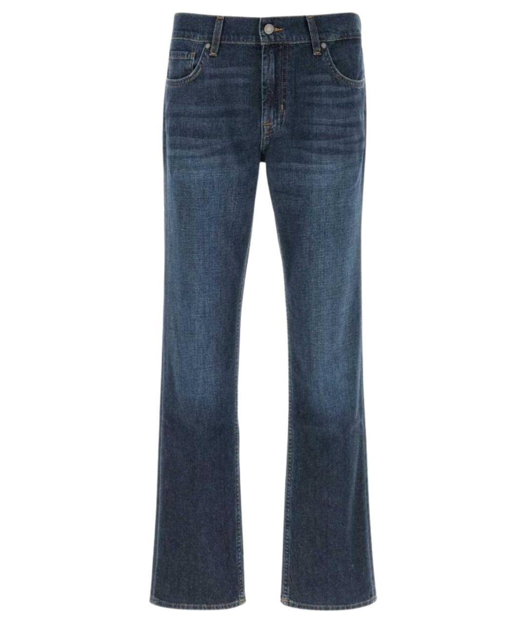 7 FOR ALL MANKIND Синие хлопковые прямые джинсы, фото 1
