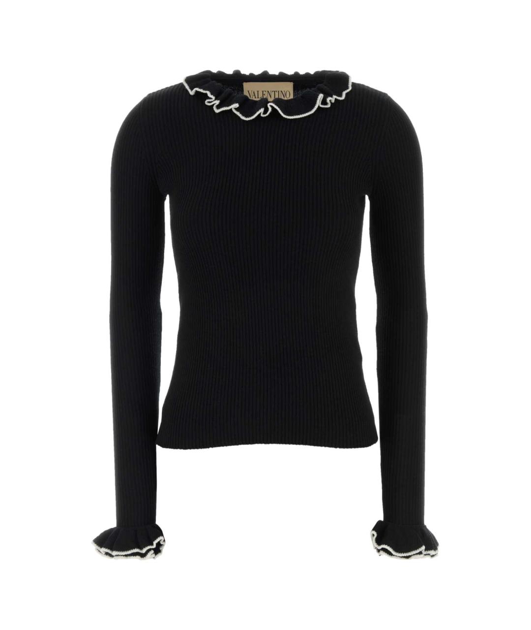 VALENTINO Черный шерстяной джемпер / свитер, фото 1