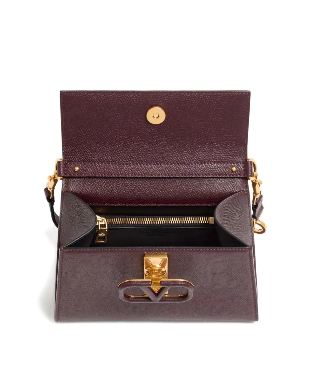 VALENTINO Фиолетовая кожаная сумка с короткими ручками, фото 6