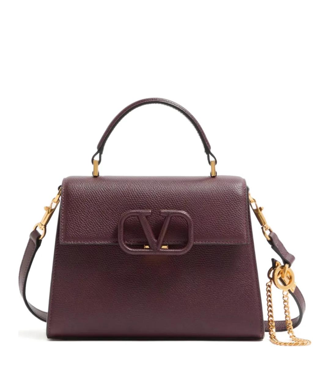 VALENTINO Фиолетовая кожаная сумка с короткими ручками, фото 3
