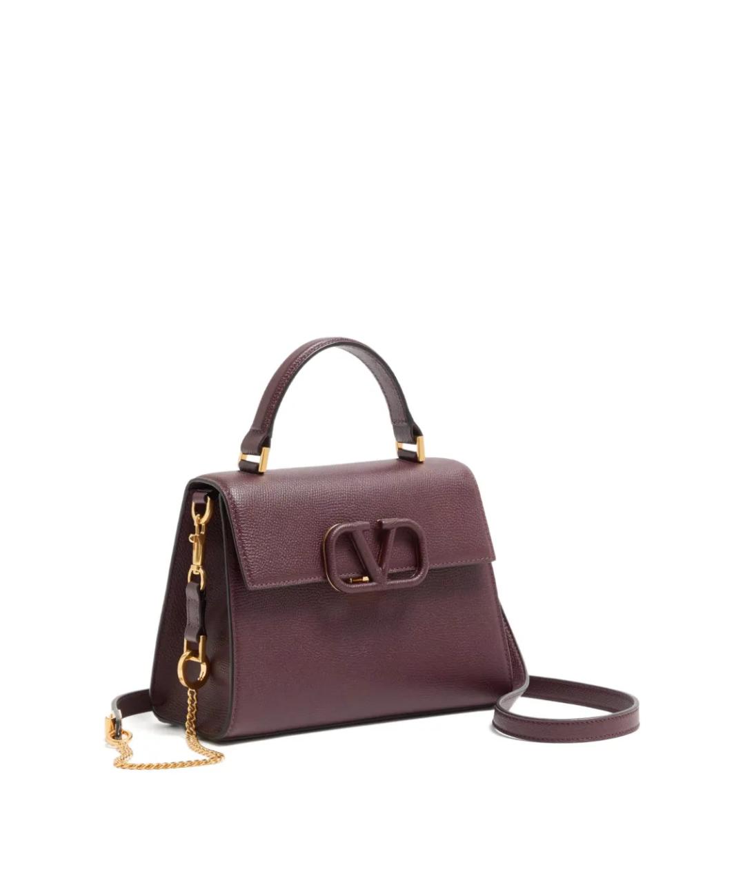 VALENTINO Фиолетовая кожаная сумка с короткими ручками, фото 4