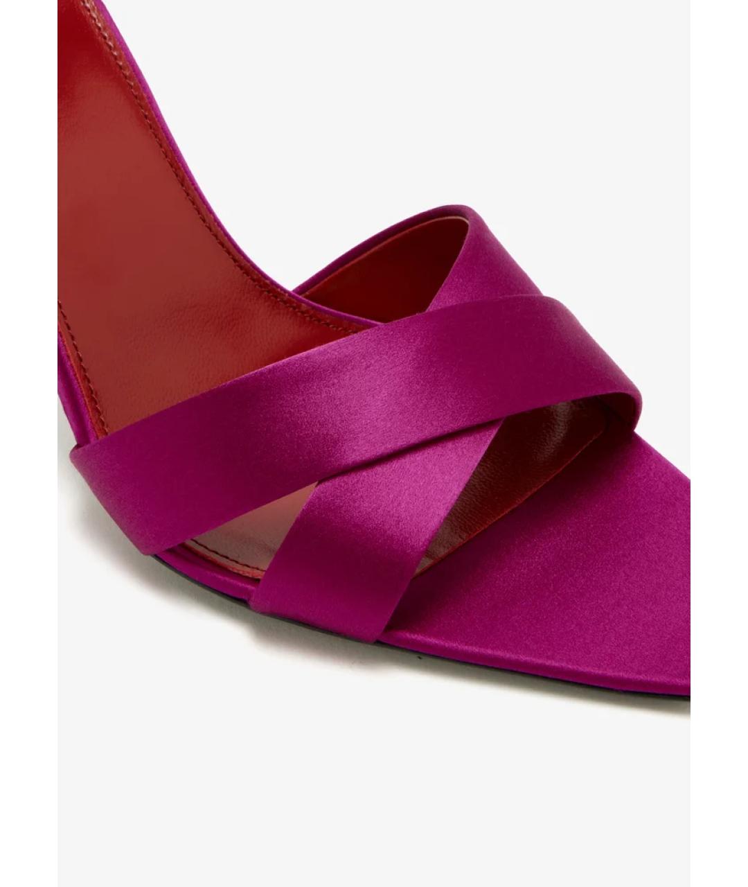 SAINT LAURENT Фуксия текстильные мюли, фото 2