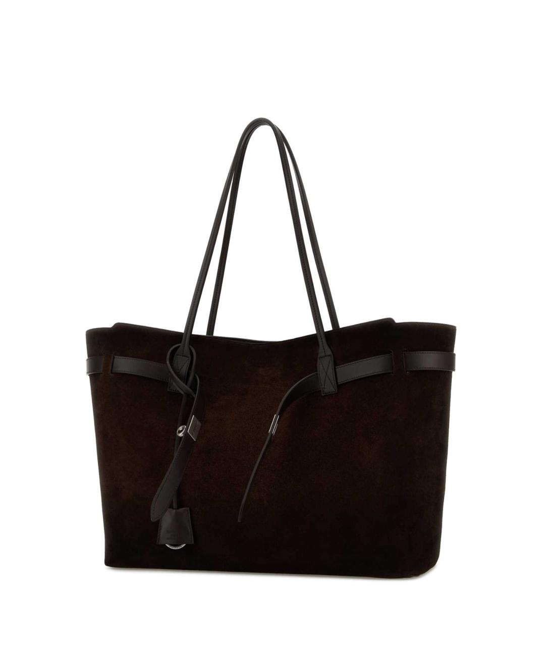 BALENCIAGA Коричневая замшевая сумка тоут, фото 2