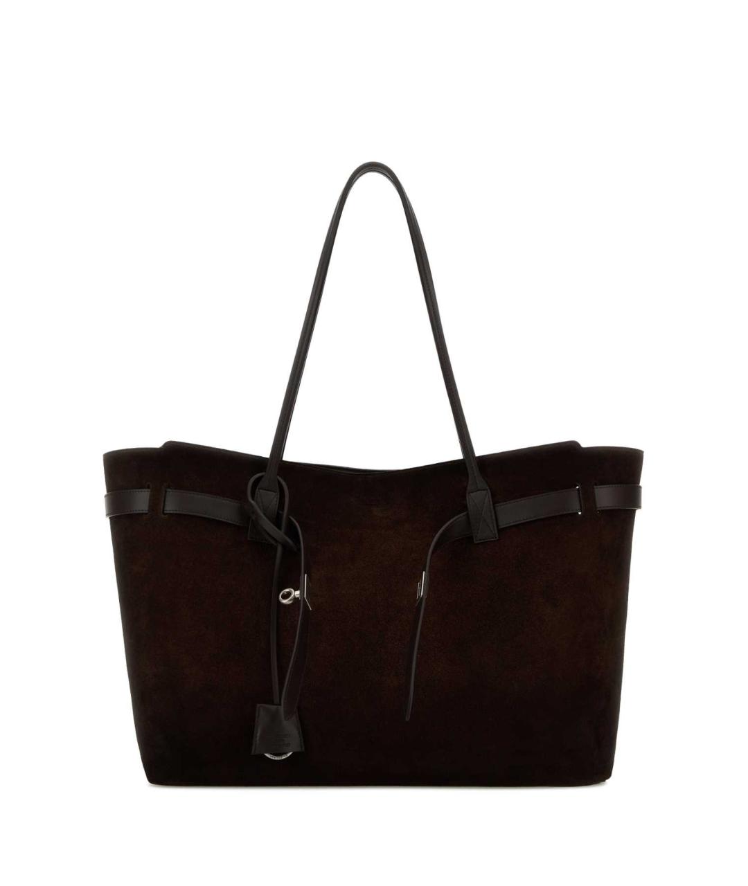 BALENCIAGA Коричневая замшевая сумка тоут, фото 1