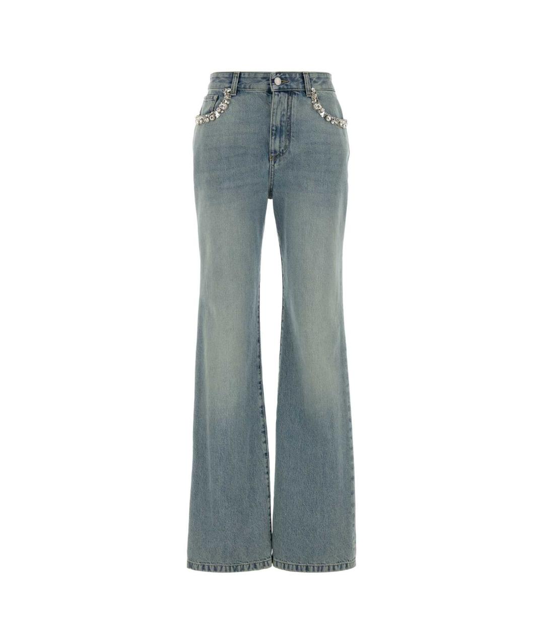 ALEXANDER MCQUEEN Синие хлопковые джинсы клеш, фото 1