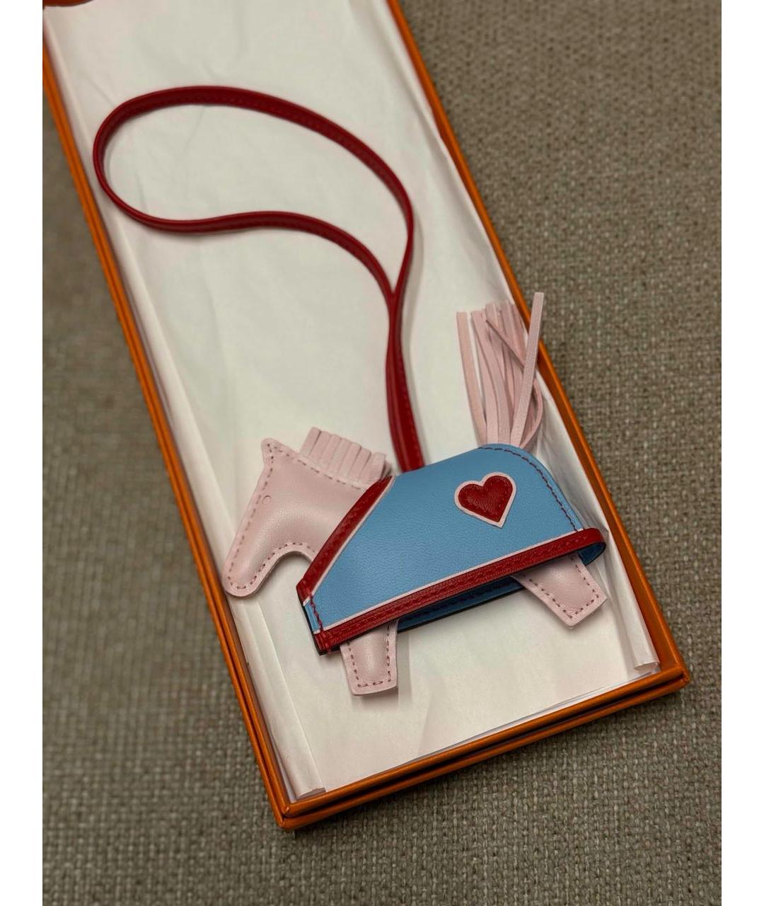 HERMES Розовый брелок, фото 4