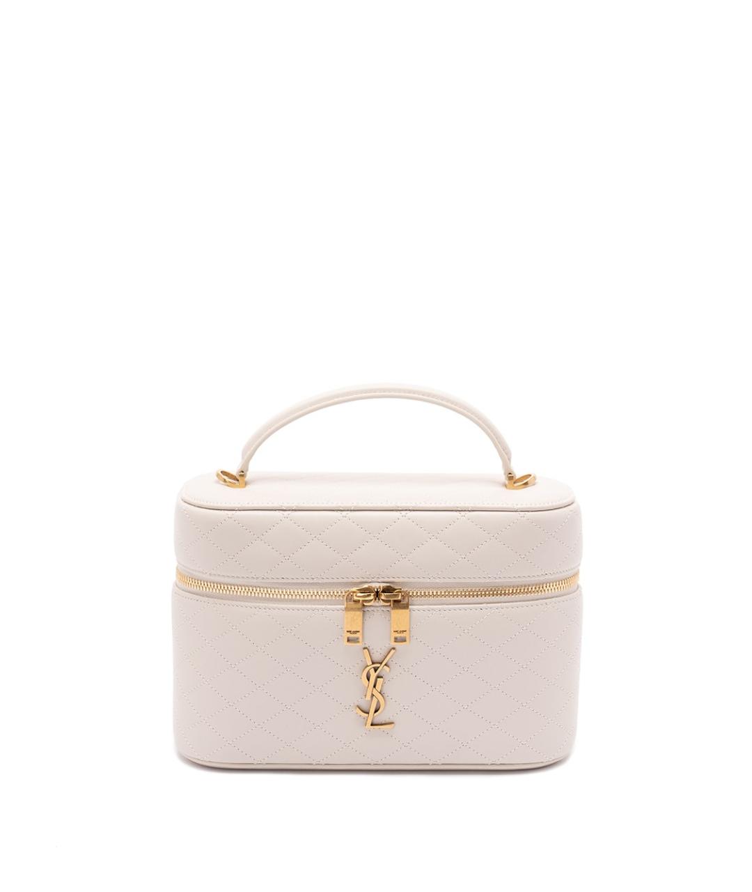 SAINT LAURENT Бежевая кожаная сумка через плечо, фото 1