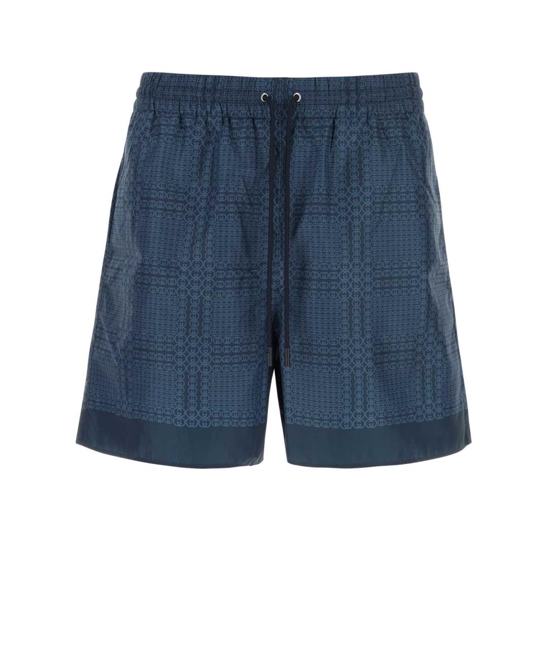 GUCCI Синие синтетические шорты, фото 1