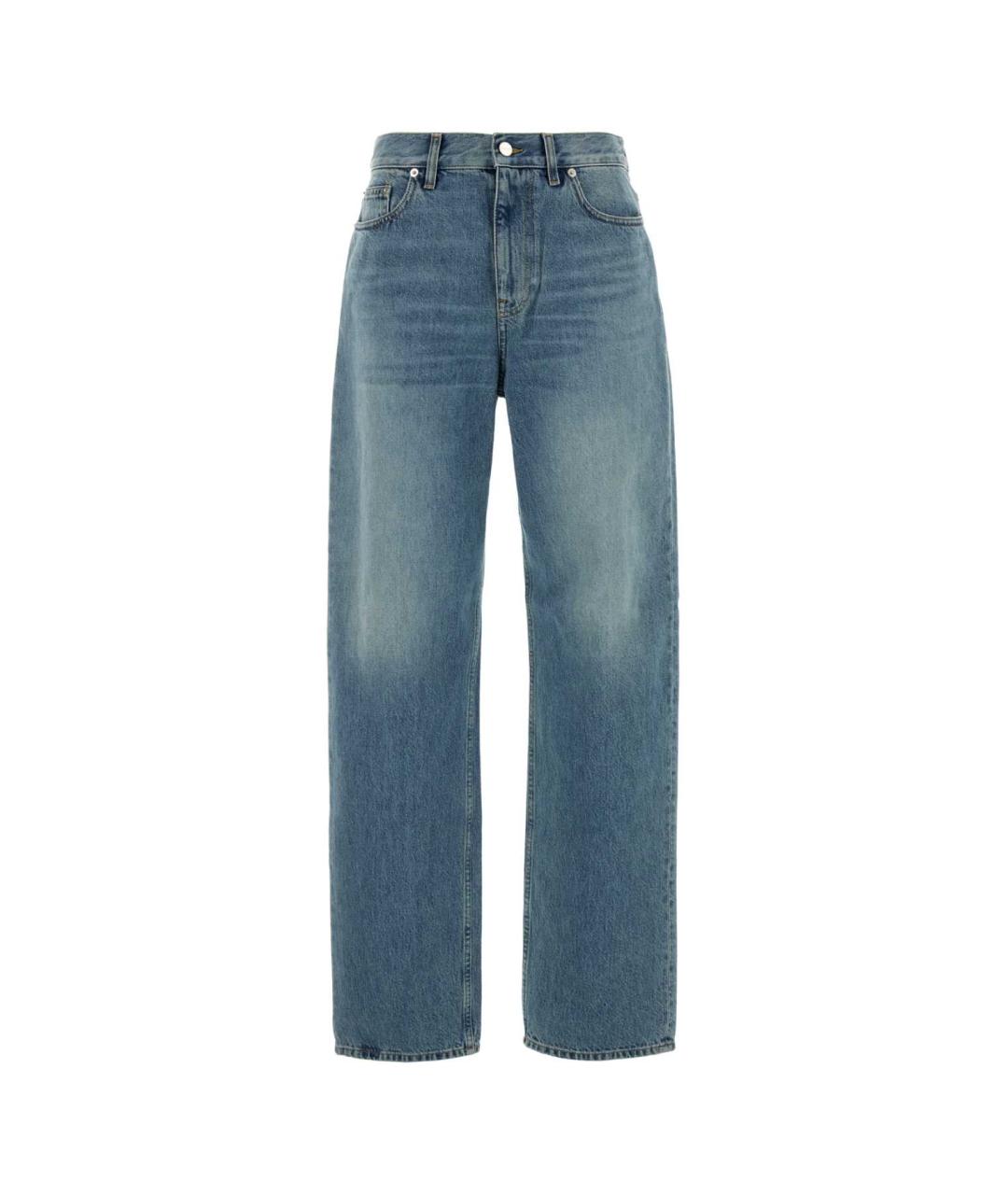 GUCCI Голубые хлопковые прямые джинсы, фото 1