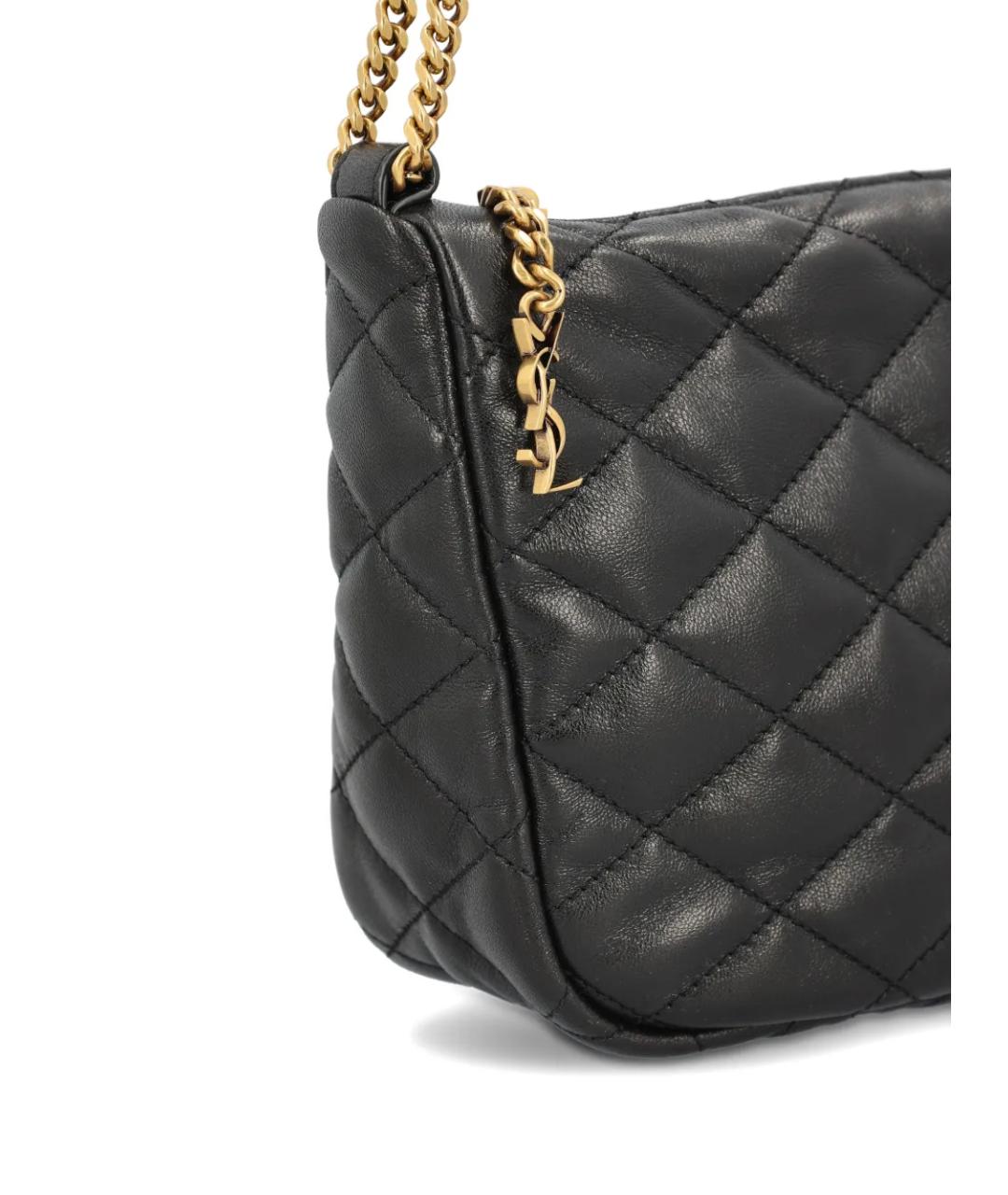 SAINT LAURENT Черная кожаная сумка через плечо, фото 4