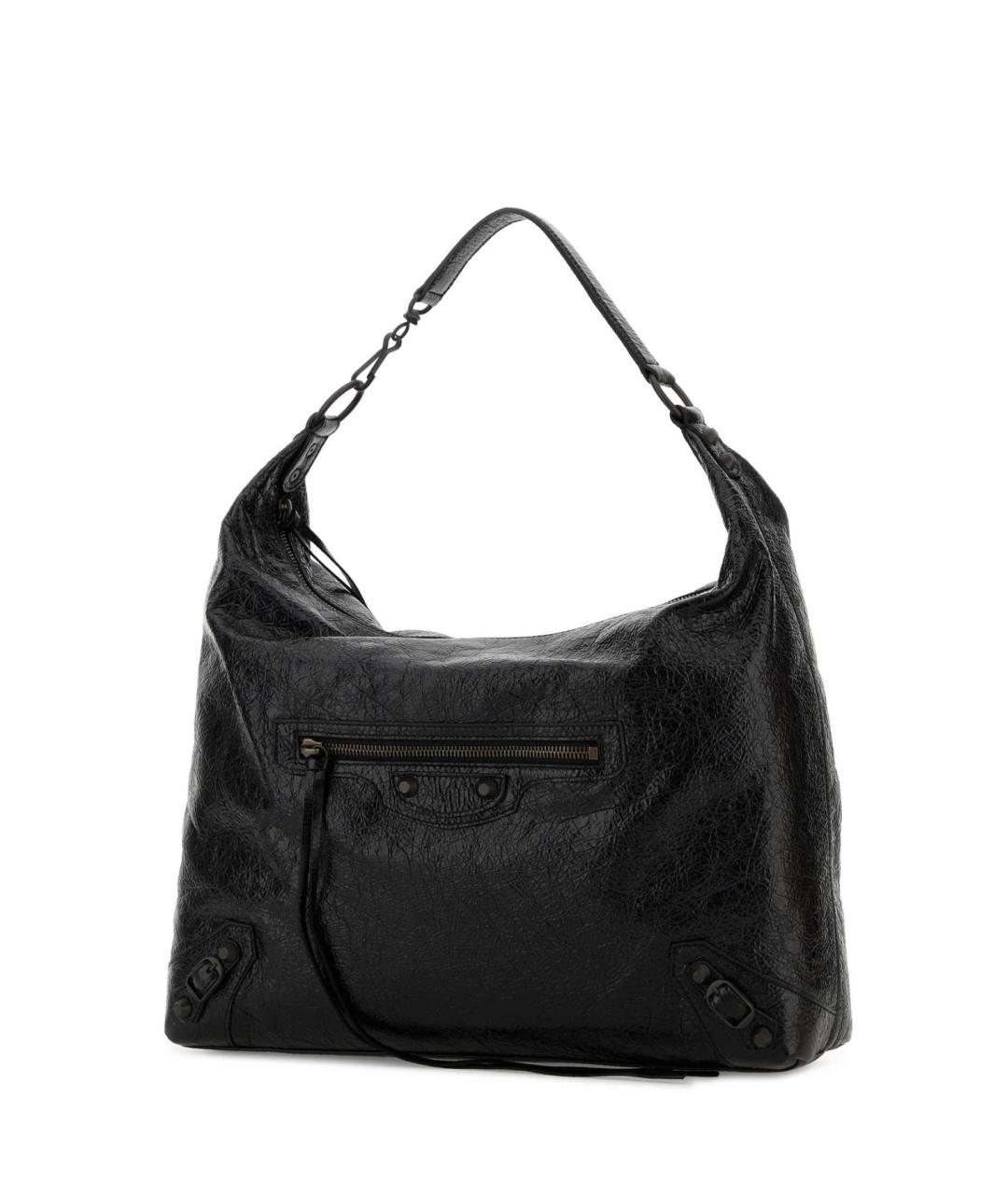 BALENCIAGA Черная кожаная сумка через плечо, фото 2