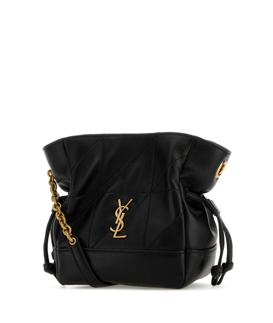 SAINT LAURENT Черная кожаная сумка с короткими ручками, фото 2