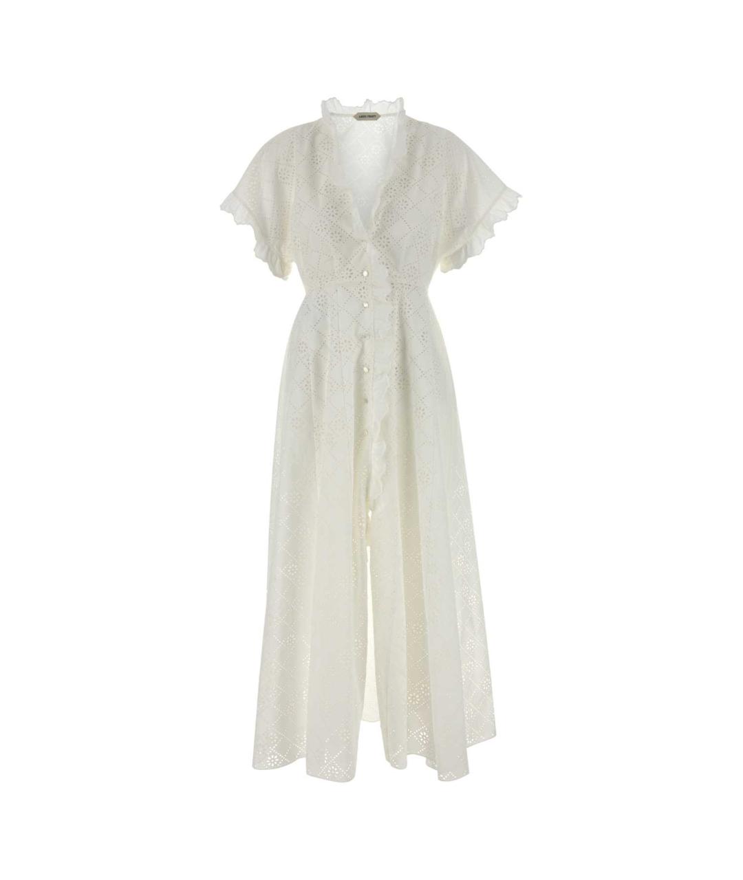 ALBERTA FERRETTI Белое хлопковое платье, фото 1