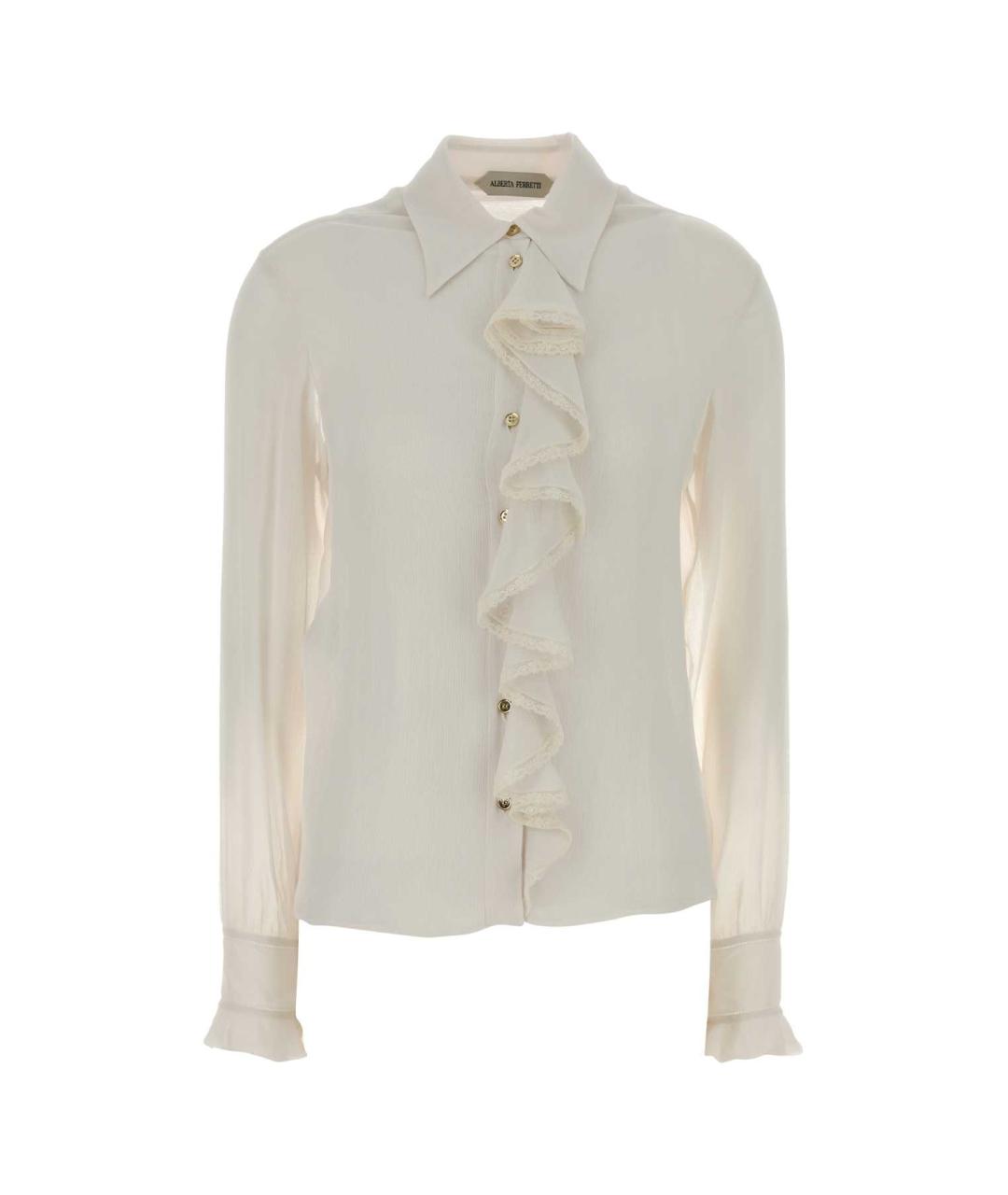ALBERTA FERRETTI Белая шелковая рубашка, фото 1