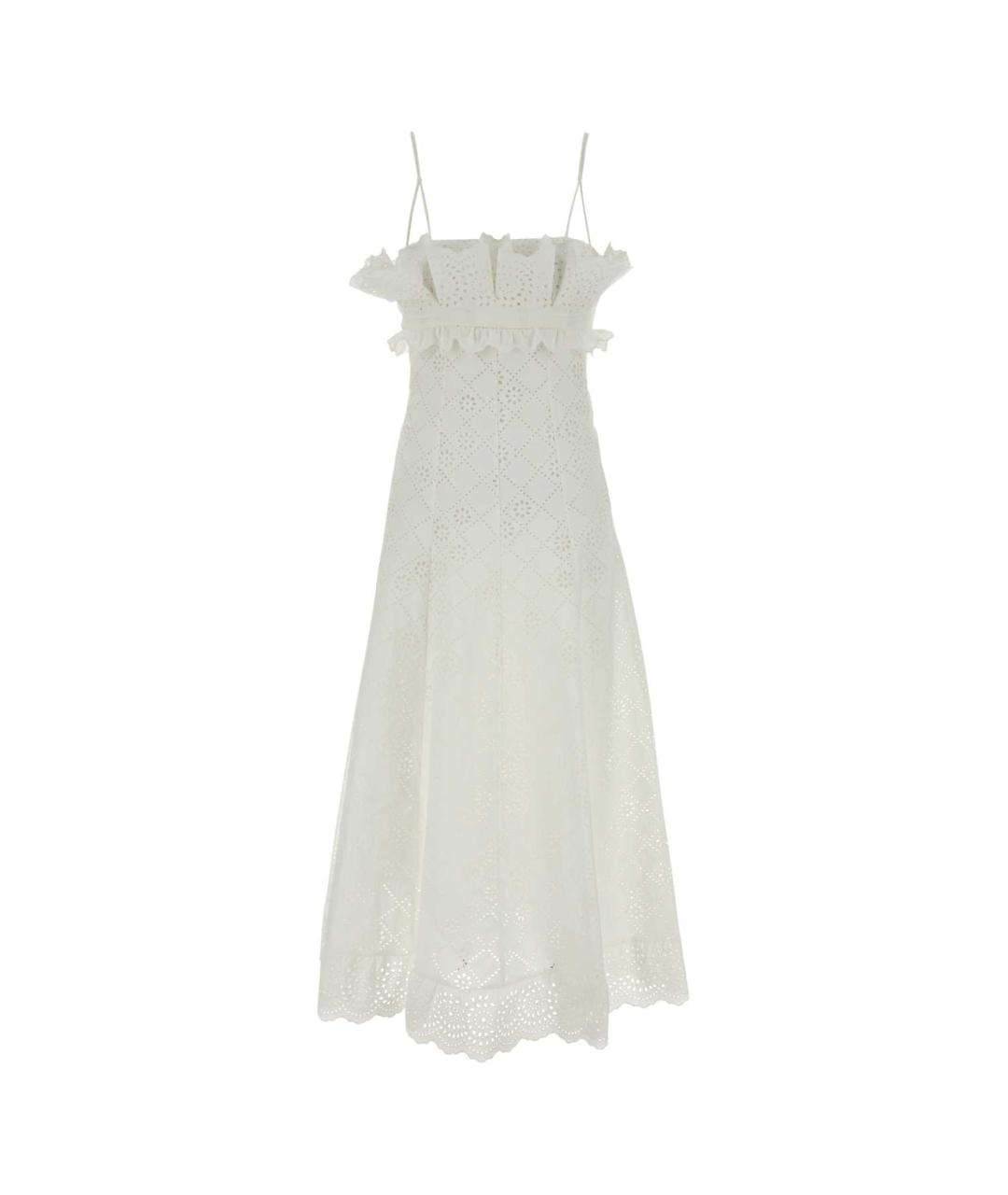 ALBERTA FERRETTI Белое хлопковое платье, фото 1