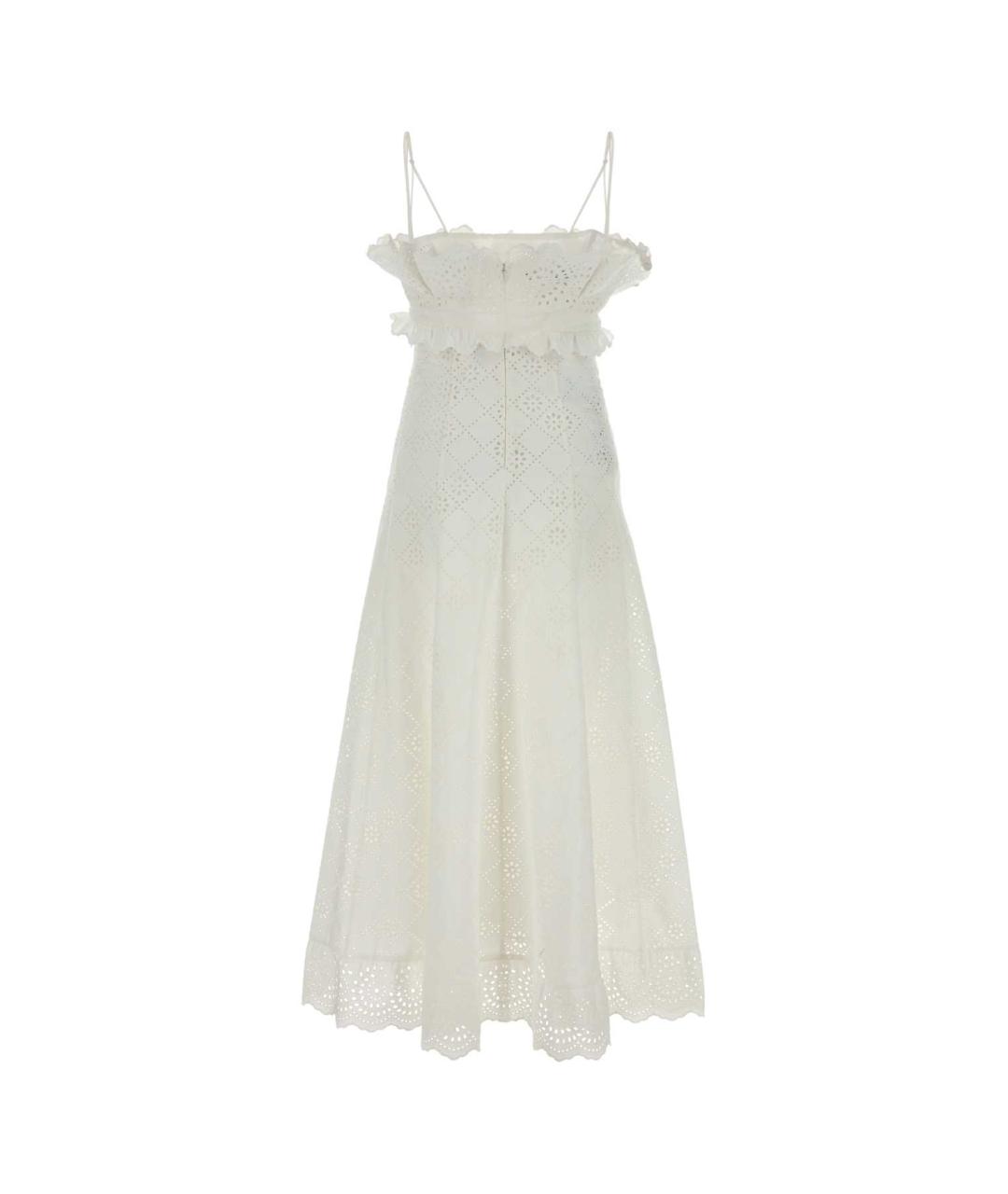 ALBERTA FERRETTI Белое хлопковое платье, фото 2