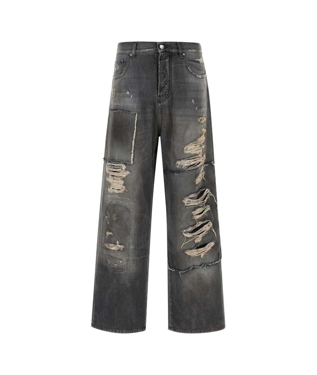 AMIRI Серые хлопковые прямые джинсы, фото 1