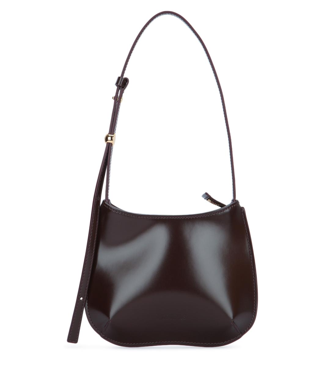 JACQUEMUS Бордовая кожаная сумка через плечо, фото 1