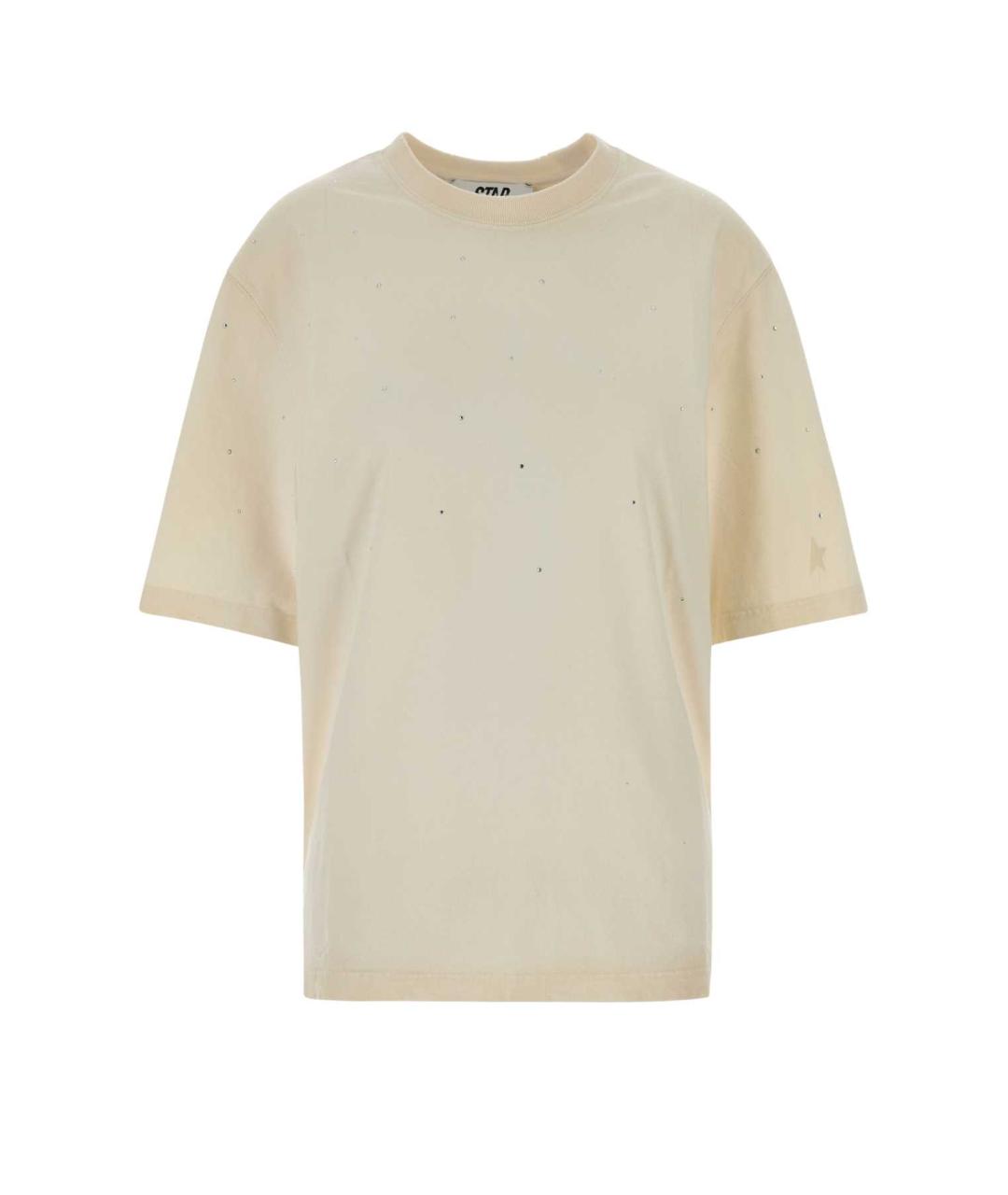 GOLDEN GOOSE DELUXE BRAND Бежевая хлопковая футболка, фото 1