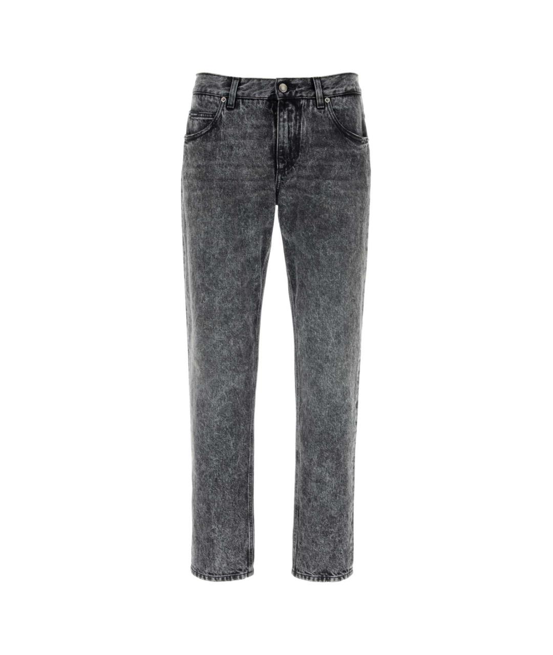 DOLCE&GABBANA Антрацитовые хлопковые прямые джинсы, фото 1