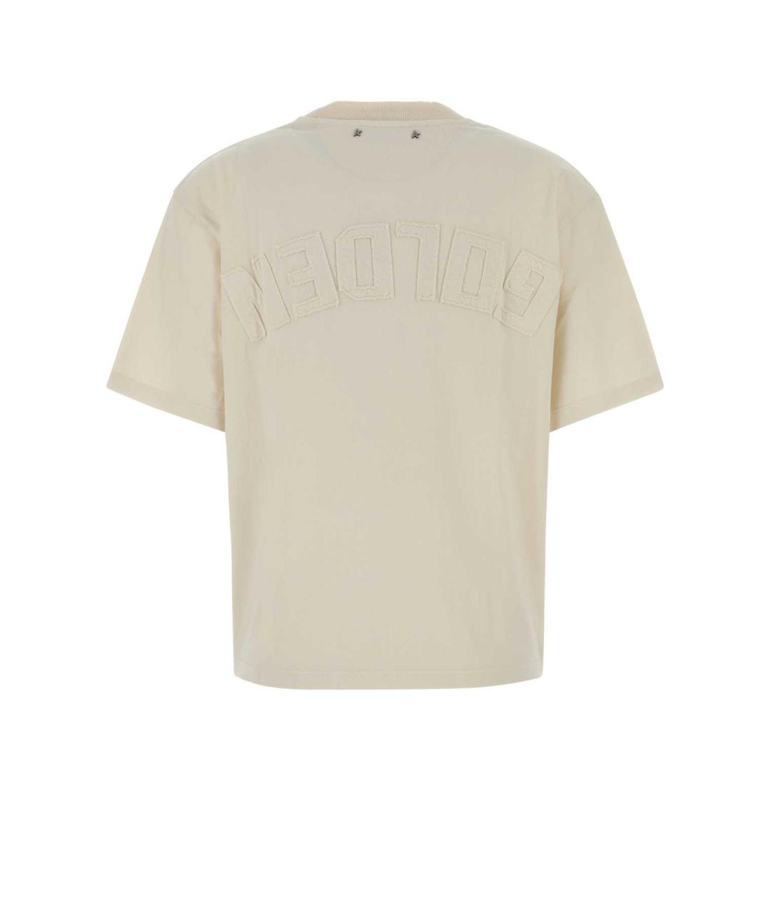 GOLDEN GOOSE DELUXE BRAND Бежевая хлопковая футболка, фото 2