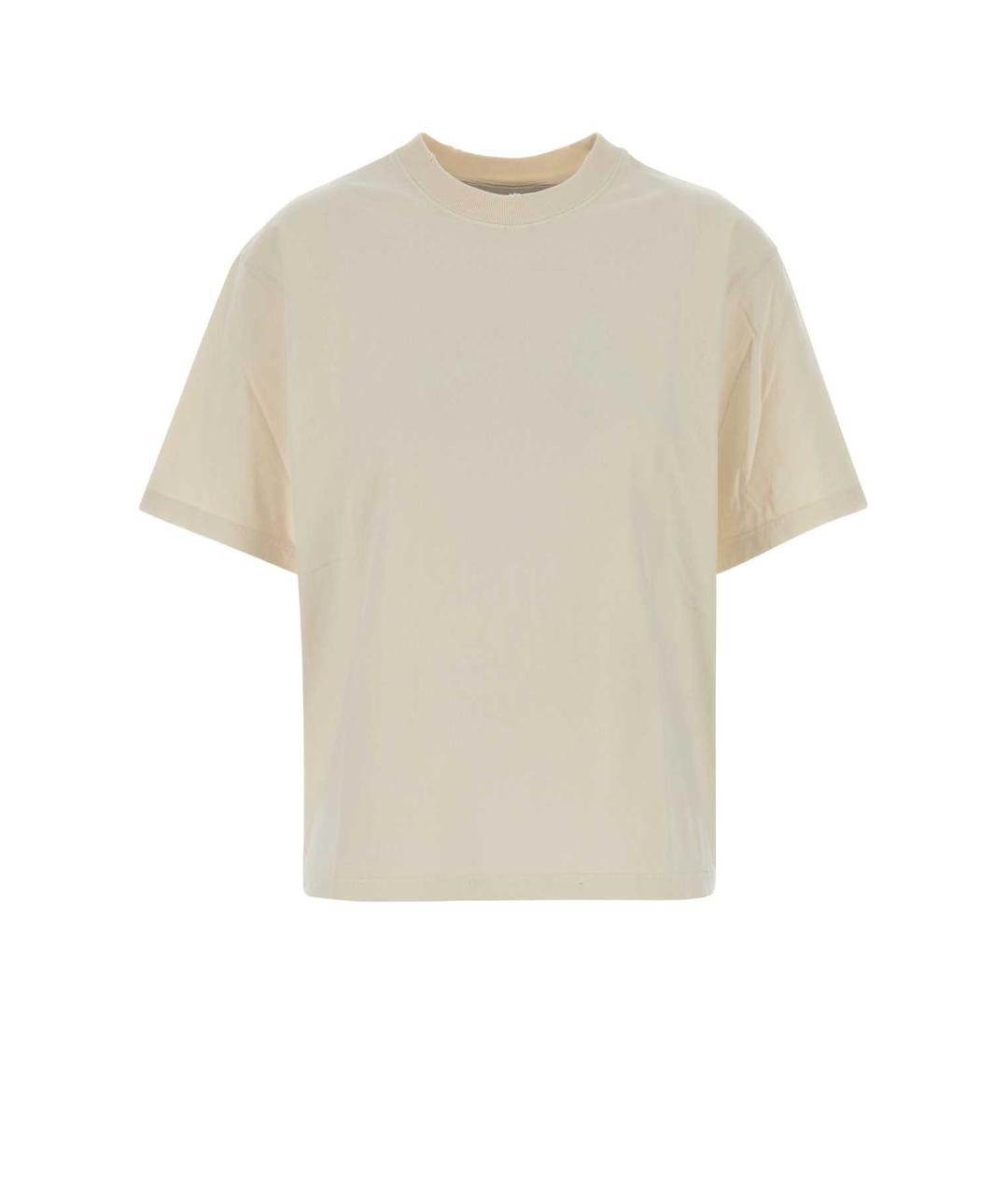 GOLDEN GOOSE DELUXE BRAND Бежевая хлопковая футболка, фото 1