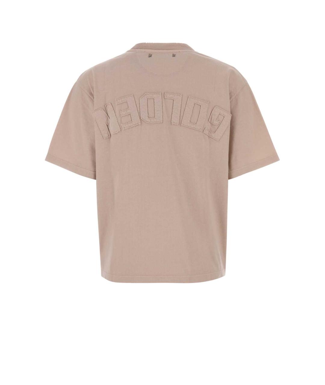 GOLDEN GOOSE DELUXE BRAND Бежевая хлопковая футболка, фото 2