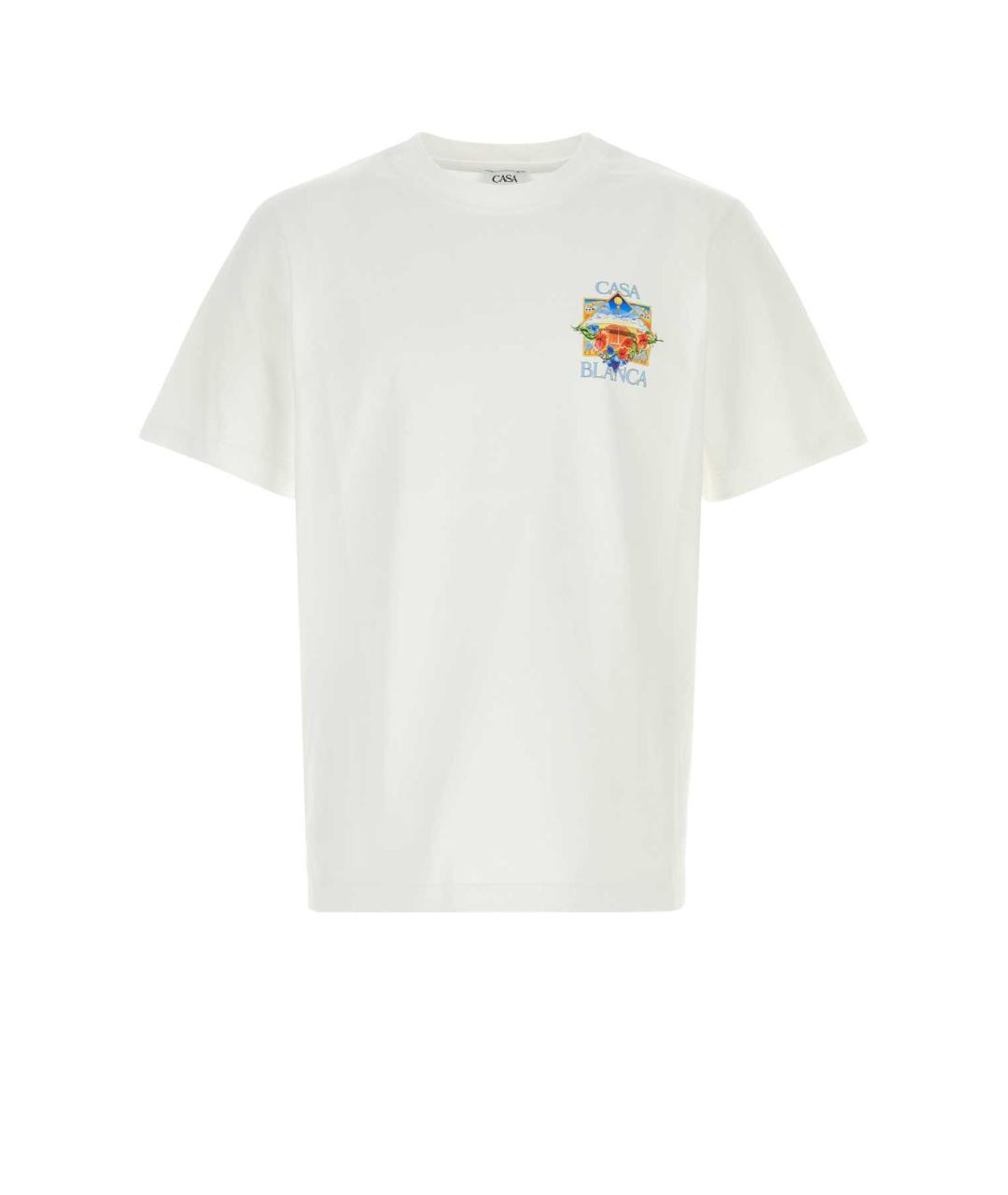 CASABLANCA Белая хлопковая футболка, фото 1