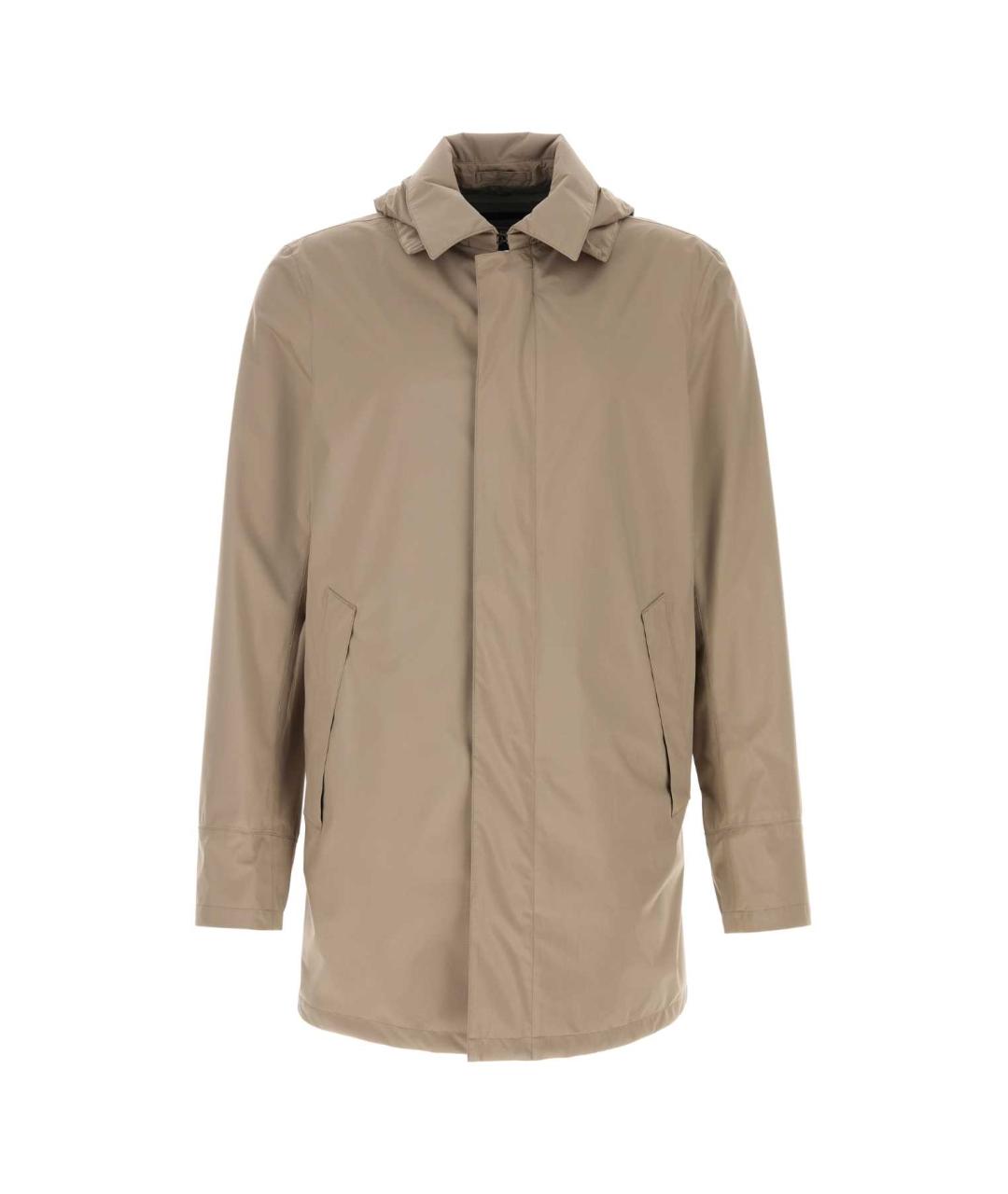 HERNO Бежевое полиэстеровое пальто, фото 1