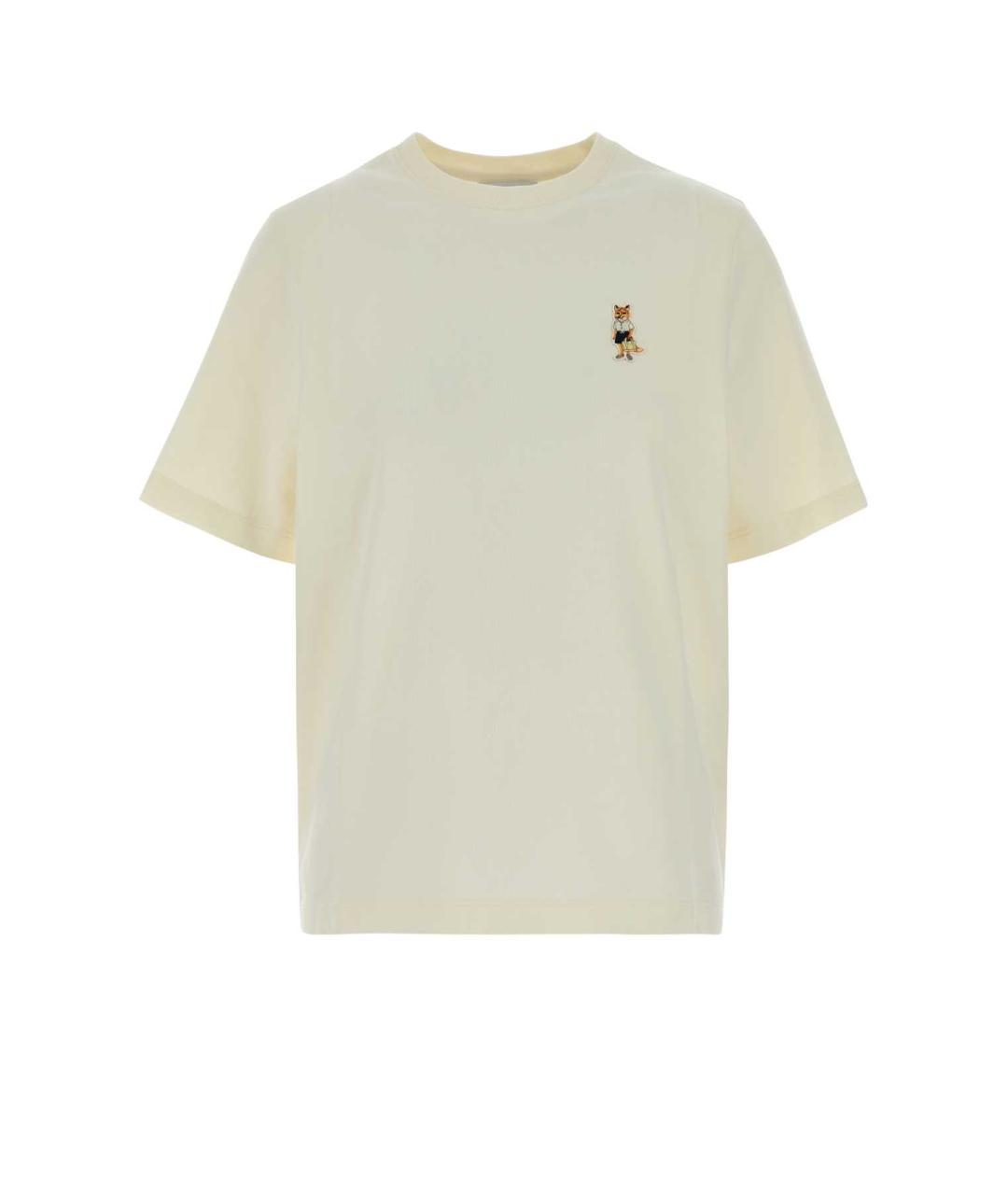 MAISON KITSUNE Белая хлопковая футболка, фото 3