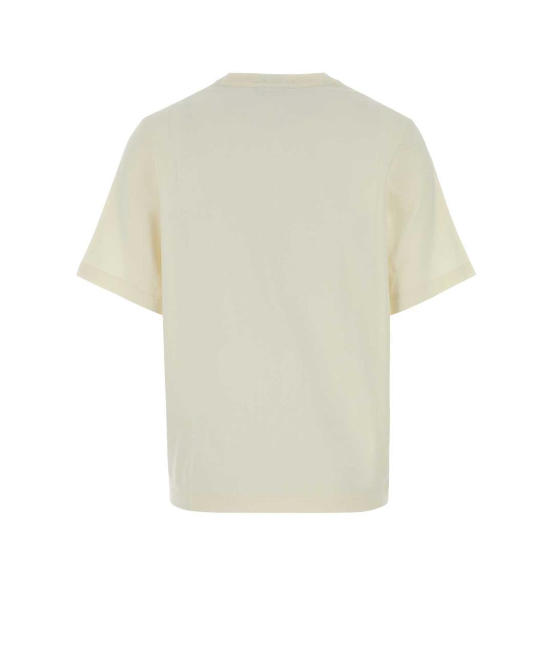 MAISON KITSUNE Белая хлопковая футболка, фото 2