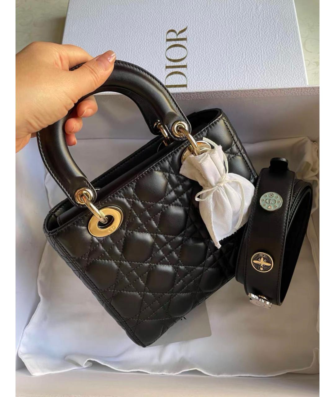 CHRISTIAN DIOR Черная кожаная сумка через плечо, фото 2