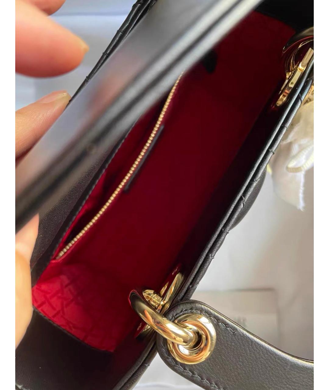 CHRISTIAN DIOR Черная кожаная сумка через плечо, фото 7